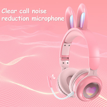Rabbit sports headphones gamings Luminous Extendable Wheat Headphones