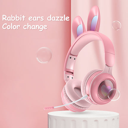 Rabbit sports headphones gamings Luminous Extendable Wheat Headphones