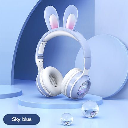 Rabbit sports headphones gamings Luminous Extendable Wheat Headphones