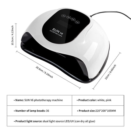 UV Light For Nails, LED Nail Light For Gel Polish, Fast Nail Dryer With Automatic Sensor, 4 Timer Setting, Small & Portable, UV LED Nail Lamp For Fingernail And Toenail